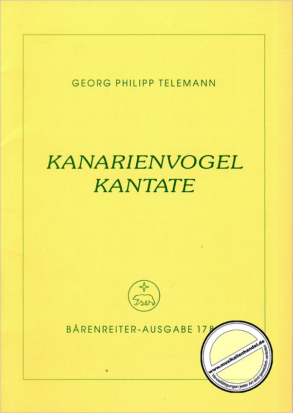 Titelbild für BA 1788 - KANARIENVOGEL KANTATE