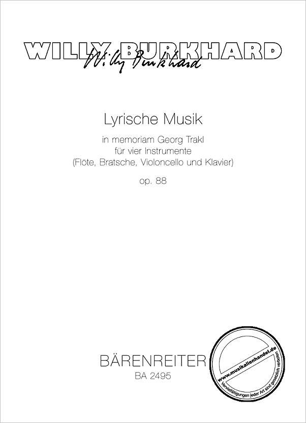 Titelbild für BA 2495 - LYRISCHE MUSIK OP 88 (1949/51)