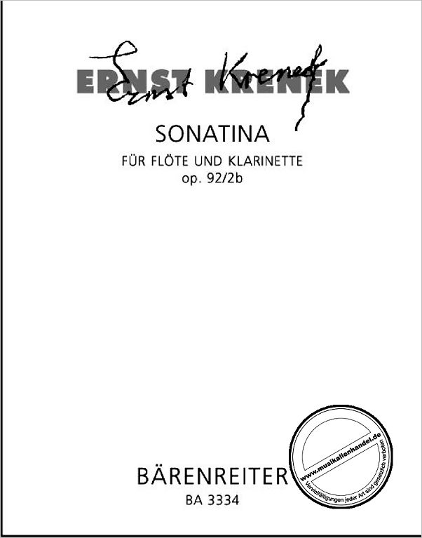 Titelbild für BA 3334 - SONATINE OP 92/2 B (1942)