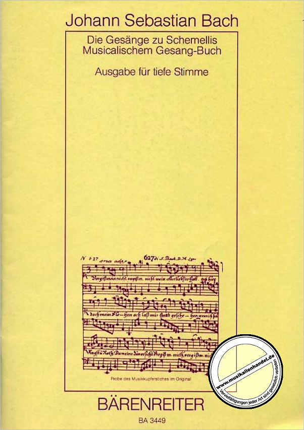 Titelbild für BA 3449 - SCHEMELLI GESANGBUCH BWV 439-507