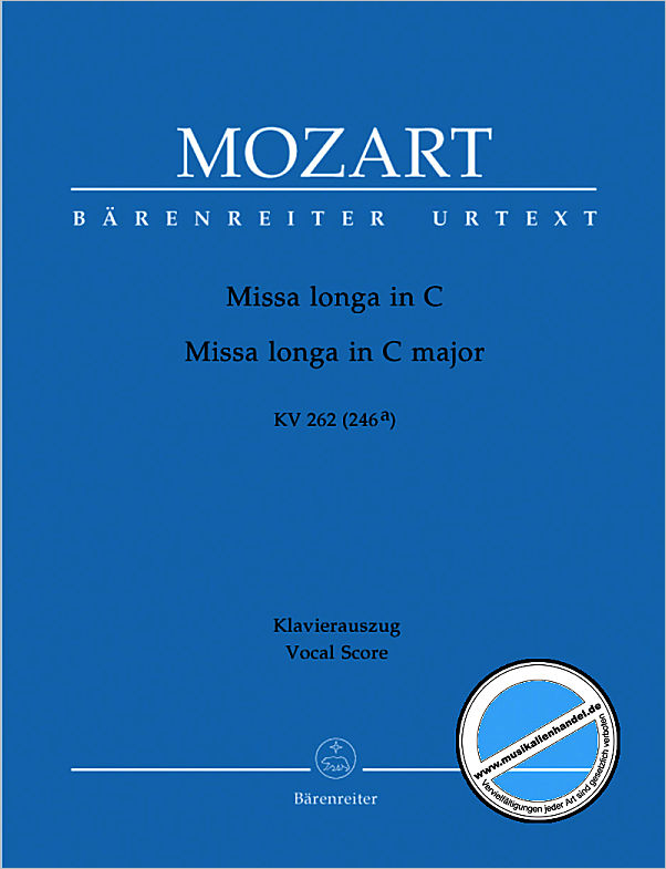 Titelbild für BA 4853-90 - Missa longa C-Dur KV 262 (246a)