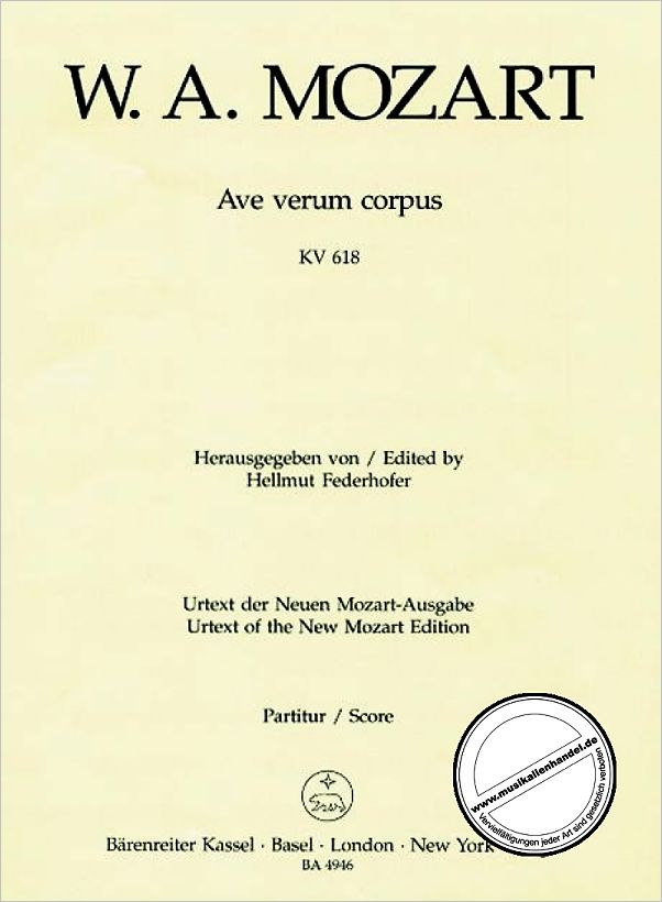 Titelbild für BA 4946 - AVE VERUM CORPUS KV 618