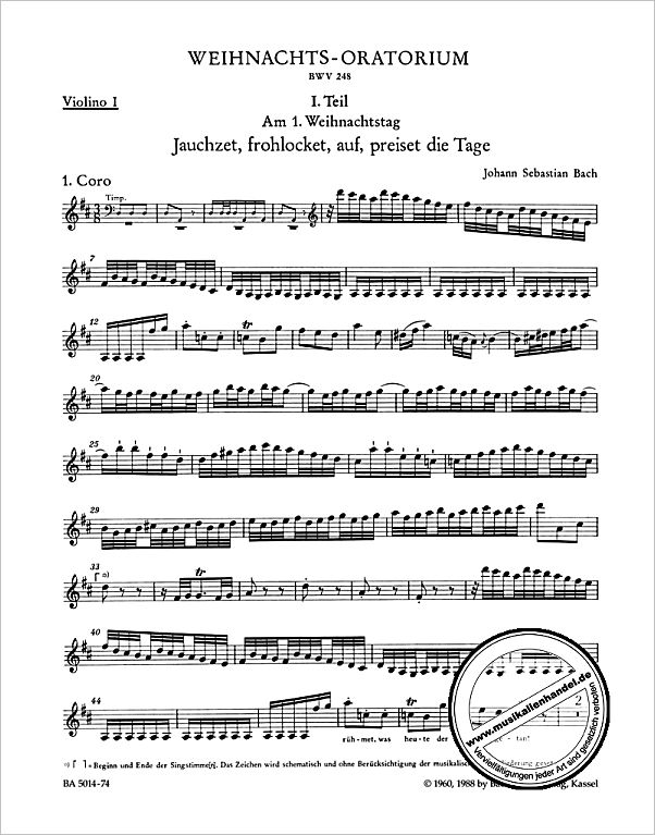 Titelbild für BA 5014-74 - Weihnachtsoratorium BWV 248