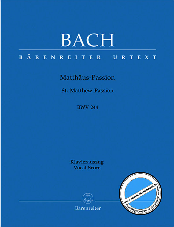 Titelbild für BA 5038-90 - MATTHAEUS PASSION BWV 244