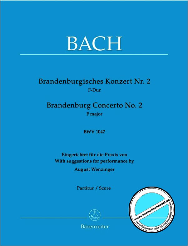 Titelbild für BA 5109 - BRANDENBURGISCHES KONZERT 2 F-DUR BWV 1047