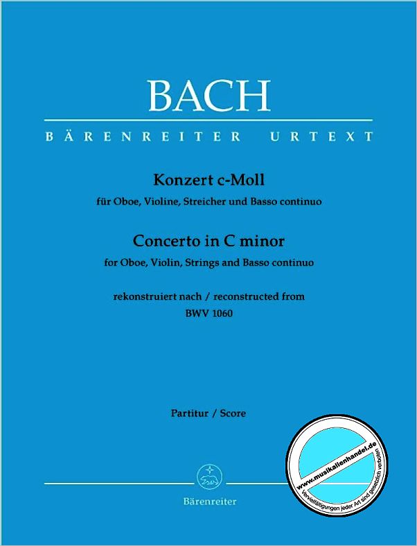 Titelbild für BA 5147 - KONZERT C-MOLL NACH BWV 1060