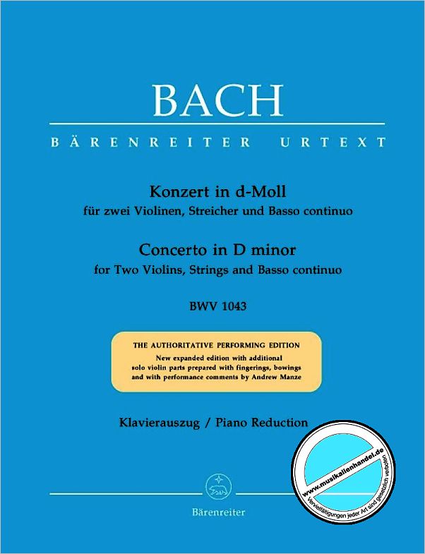 Titelbild für BA 5188-90 - KONZERT D-MOLL BWV 1043