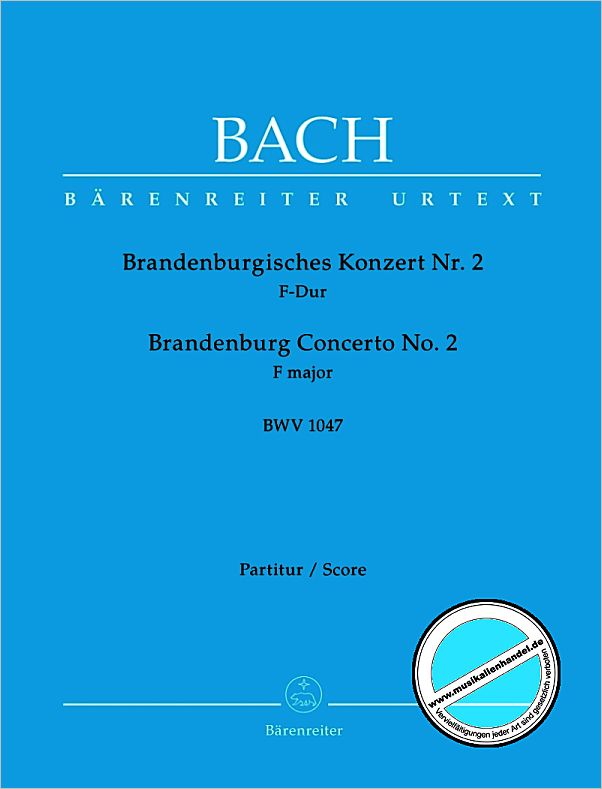 Titelbild für BA 5202 - BRANDENBURGISCHES KONZERT 2 F-DUR BWV 1047