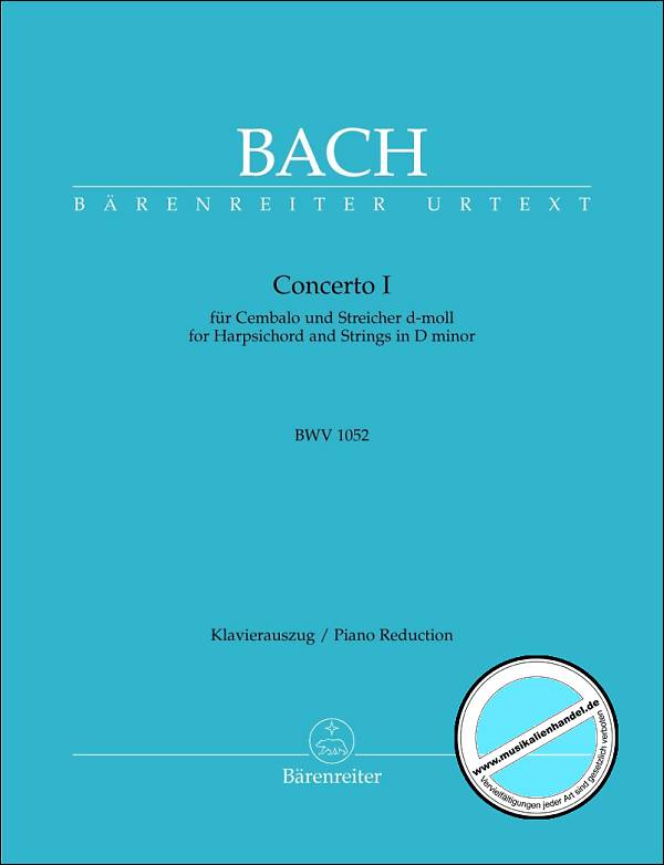 Titelbild für BA 5224 - KONZERT 1 D-MOLL BWV 1052