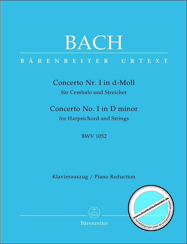 Titelbild für BA 5224-90 - Konzert 1 d-moll BWV 1052