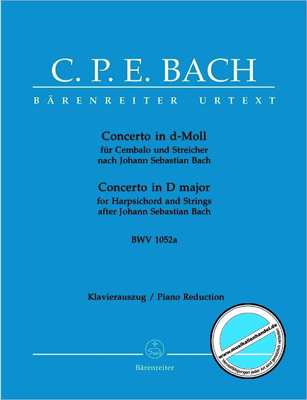 Titelbild für BA 5231-90 - Konzert d-moll BWV 1052a
