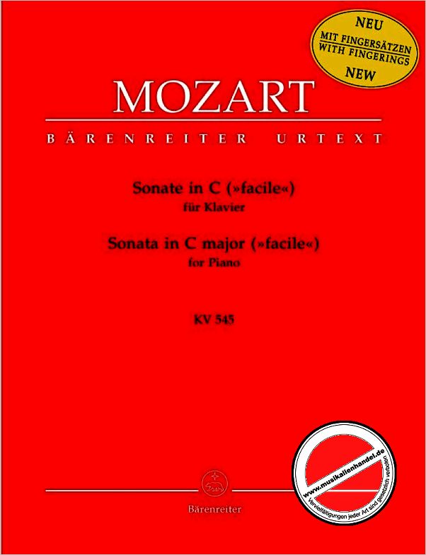 Titelbild für BA 5763 - SONATE FACILE C-DUR KV 545