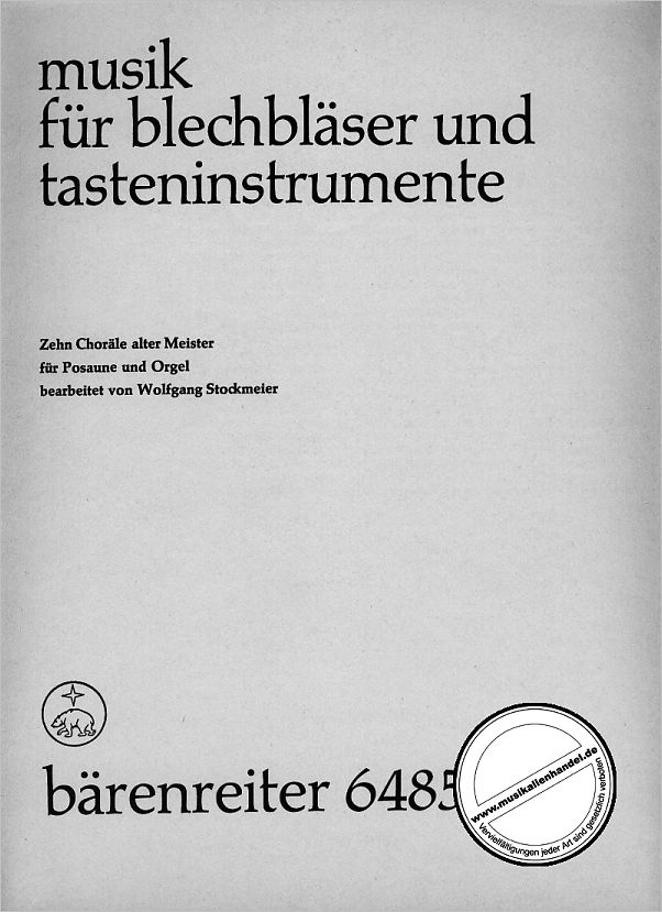 Titelbild für BA 6485 - MUSIK FUER BLECHBLAESER + TASTENINSTRUMENT