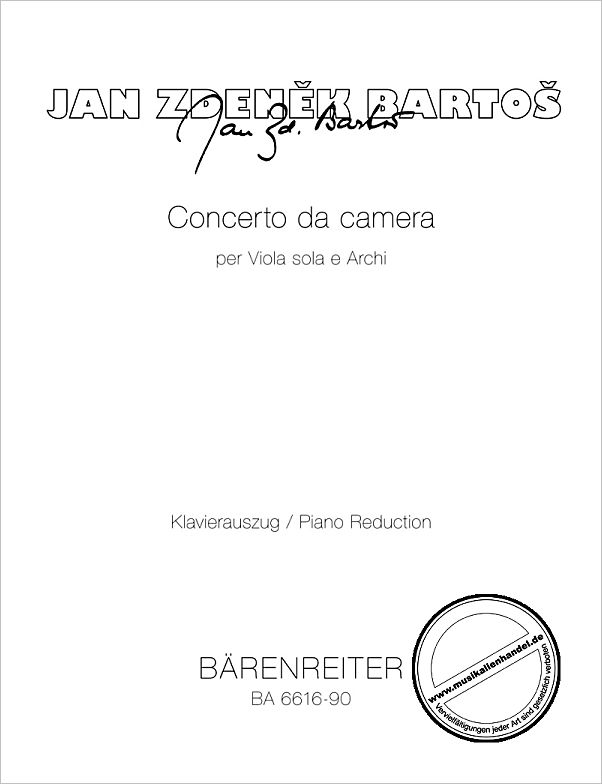 Titelbild für BA 6616A - CONCERTO DA CAMERA (1970)
