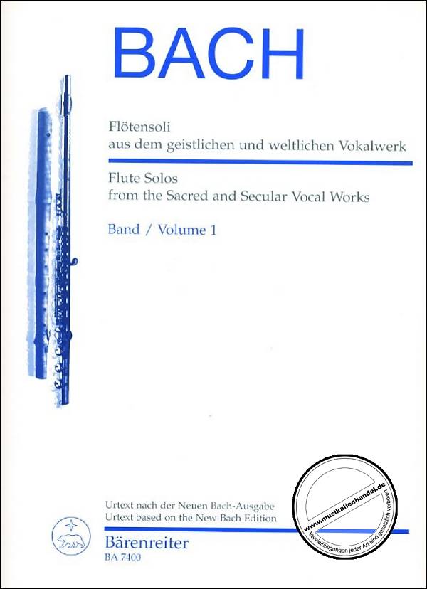 Titelbild für BA 7400 - FLOETENSOLI 1 AUS DEM GEISTLICHEN UND WELTLICHEN VOCALWERK