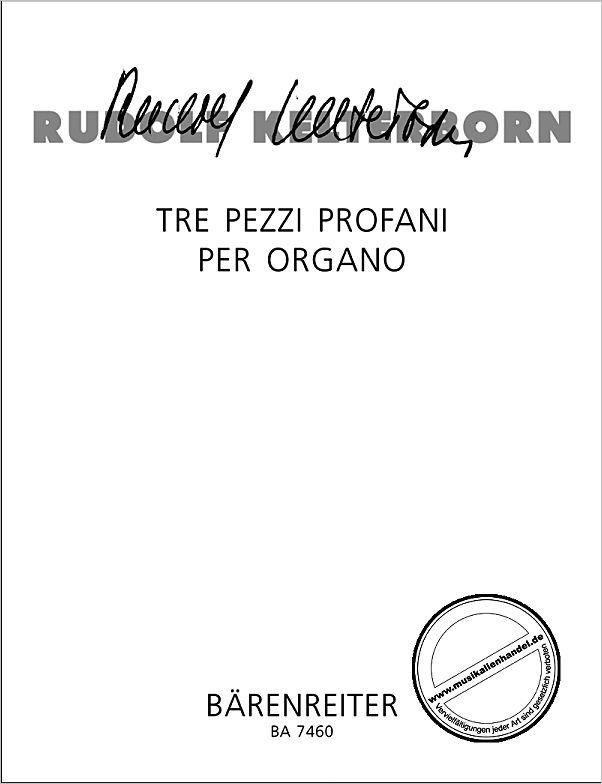 Titelbild für BA 7460 - TRE PEZZI PROFANI PER ORGANO