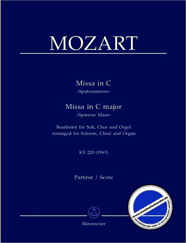 Titelbild für BA 7522 - MISSA BREVIS C-DUR KV 220 (SPATZENMESSE)