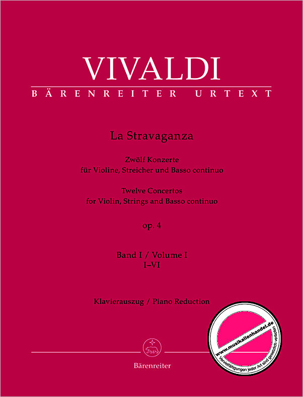Titelbild für BA 7566-90 - La stravaganza op 4 Bd 1 Konzert 1-6