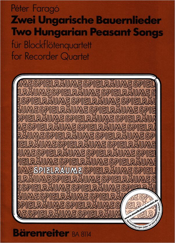 Titelbild für BA 8114 - 2 UNGARISCHE BAUERNLIEDER (1987)