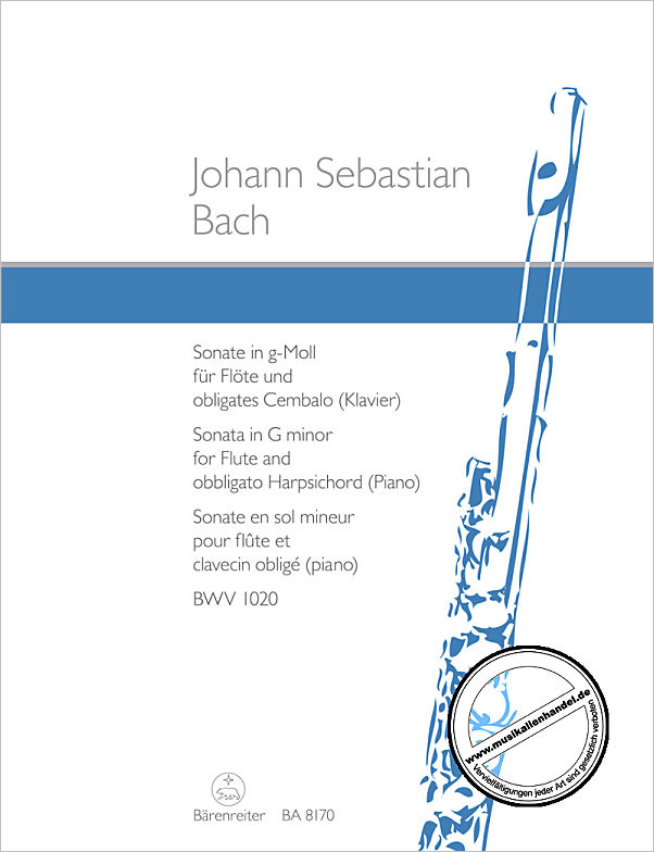 Titelbild für BA 8170 - SONATE G-MOLL BWV 1020
