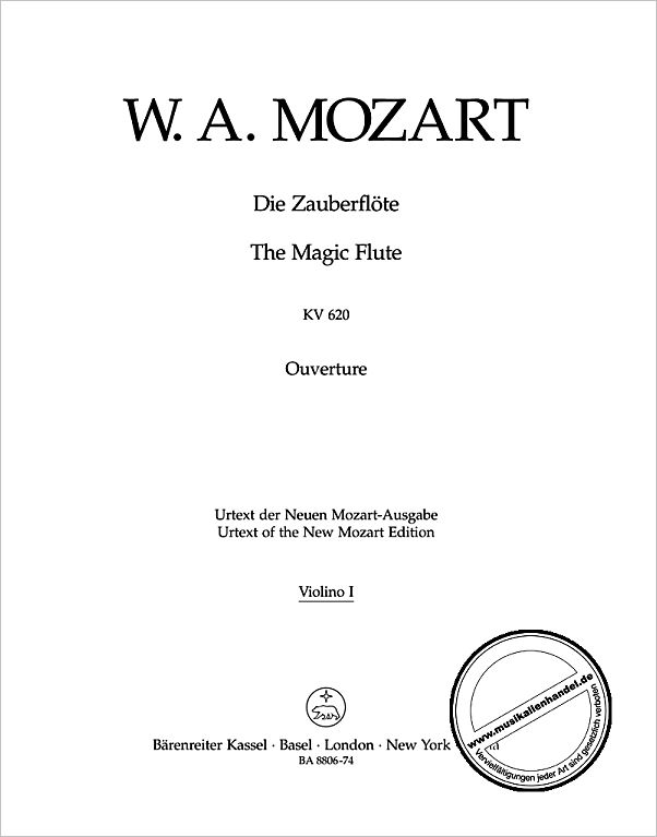 Titelbild für BA 8806-74 - Die Zauberflöte KV 620 (Ouvertüre)