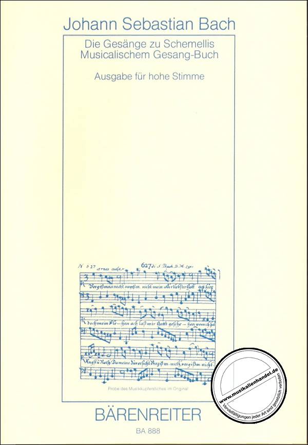 Titelbild für BA 888 - SCHEMELLI GESANGBUCH BWV 439-507 /