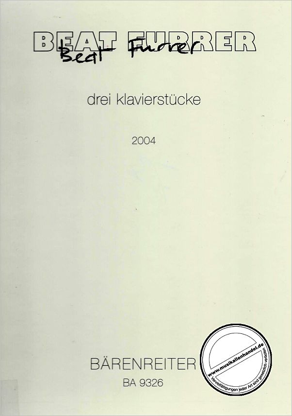 Titelbild für BA 9326 - 3 KLAVIERSTUECKE (2004)