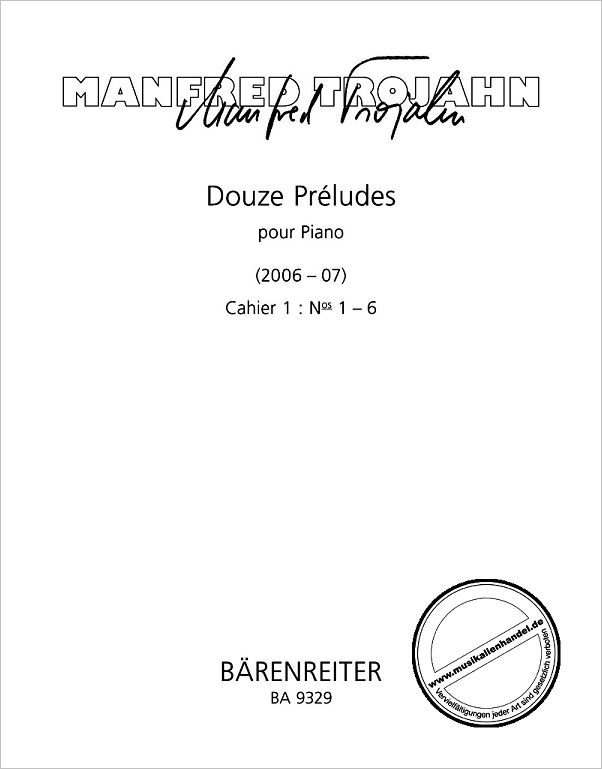 Titelbild für BA 9329 - 12 PRELUDES POUR PIANO (2006/2007)