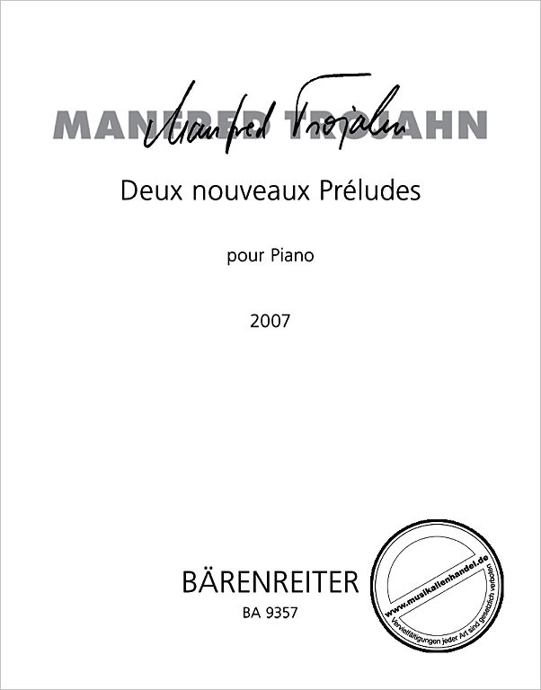 Titelbild für BA 9357 - 2 NOUVEAUX PRELUDES POUR PIANO