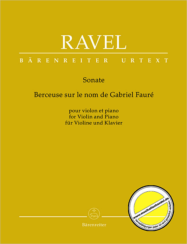 Titelbild für BA 9428 - Sonate - Berceuse sur le nom de Gabriel Faure