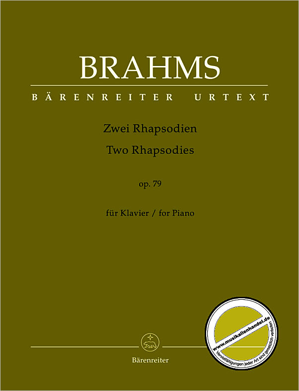 Titelbild für BA 9614 - Zwei Rhapsodien für Klavier op. 79