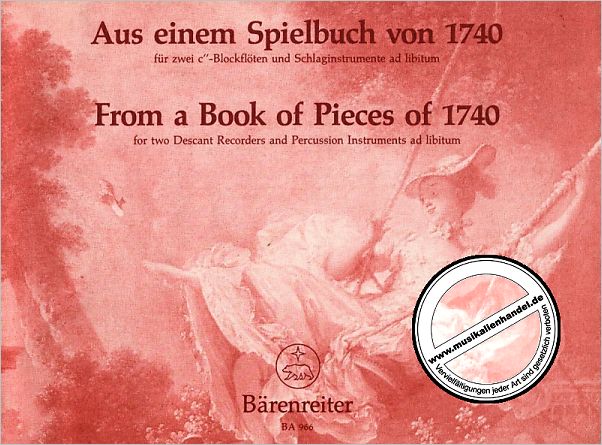 Titelbild für BA 966 - AUS EINEM SPIELBUCH VON 1740