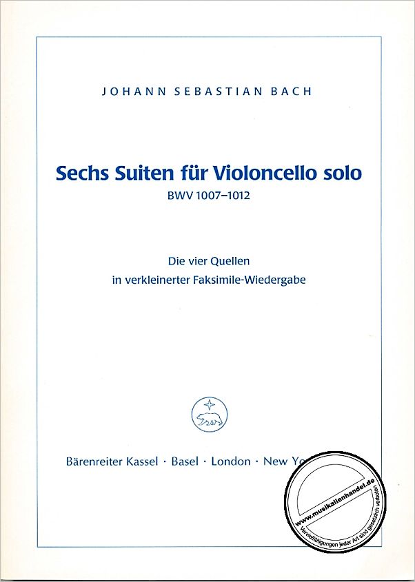 Titelbild für BABVK 1044 - 6 SUITEN BWV 1007-1012 (VC)