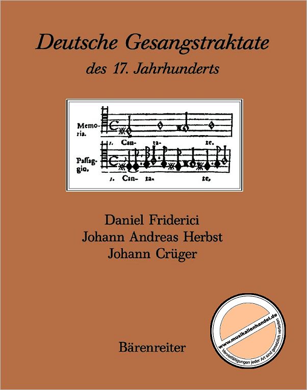 Titelbild für BABVK 1754 - DEUTSCHE GESANGSTRAKTATE DES 17 JAHRHUNDERTS