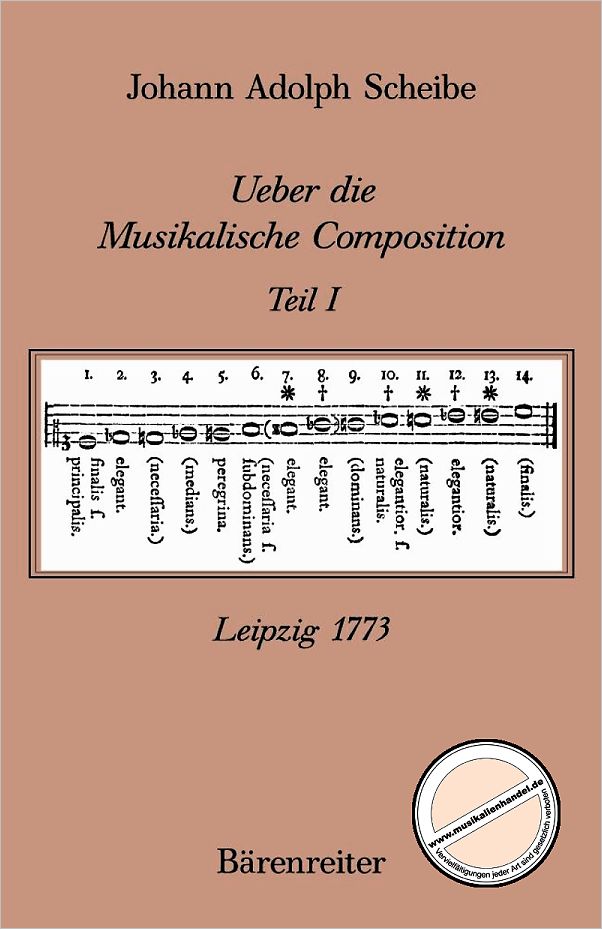 Titelbild für BABVK 1776 - UEBER DIE MUSIKALISCHE COMPOSITION 1 LEIPZIG 1773