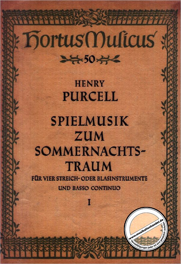 Titelbild für BAHM 50 - SPIELMUSIK 1 ZUM SOMMERNACHTSTRAUM 1