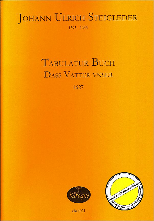 Titelbild für BAROQUE 4021 - TABULATURBUCH DASS VATER UNSER (1627)