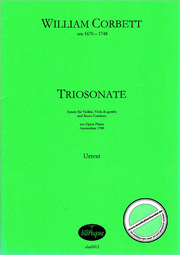 Titelbild für BAROQUE 5012 - TRIOSONATE D-DUR (OPERA PRIMA)