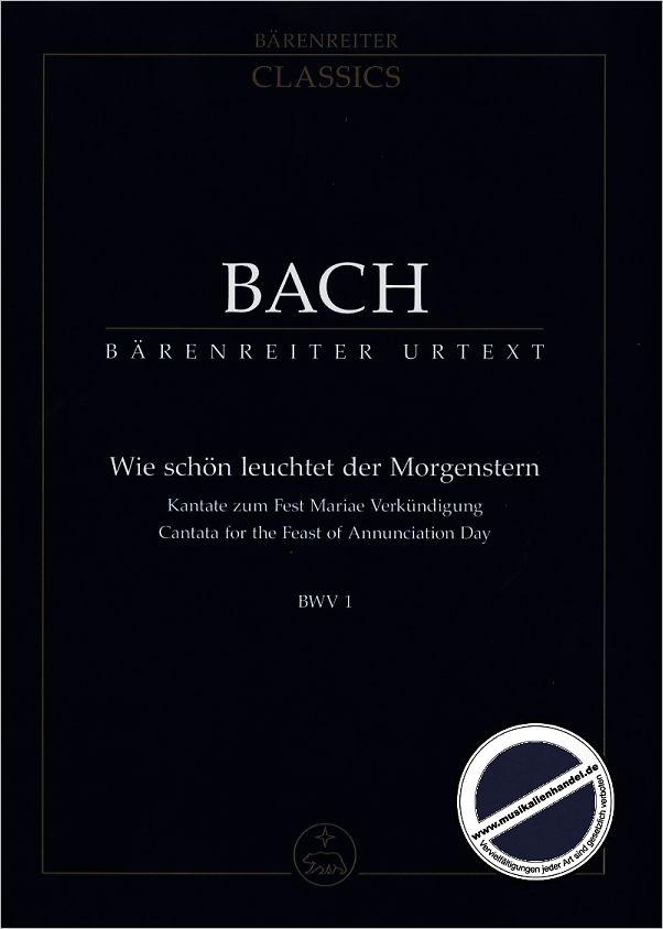 Titelbild für BATP 1001 - KANTATE 1 WIE SCHOEN LEUCHTET DER MORGENSTERN BWV 1
