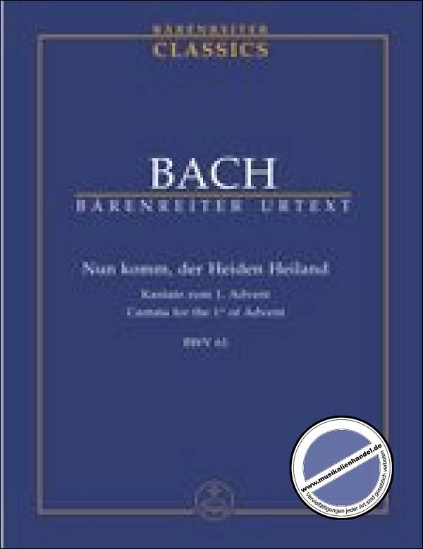 Titelbild für BATP 1061 - KANTATE 61 NUN KOMM DER HEIDEN HEILAND BWV 61