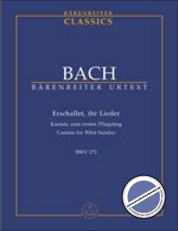 Titelbild für BATP 1172 - KANTATE 172 ERSCHALLET IHR LIEDER BWV 172