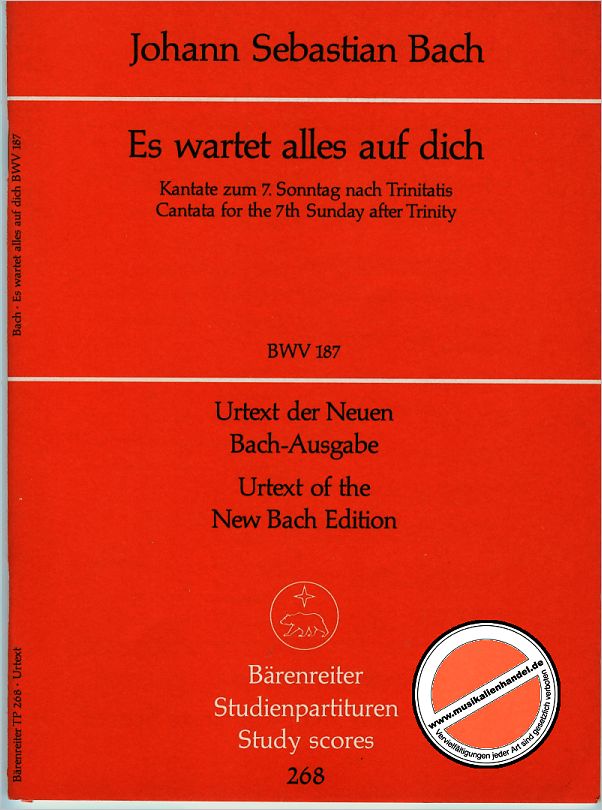 Titelbild für BATP 1187 - KANTATE 187 ES WARTET ALLES AUF DICH BWV 187