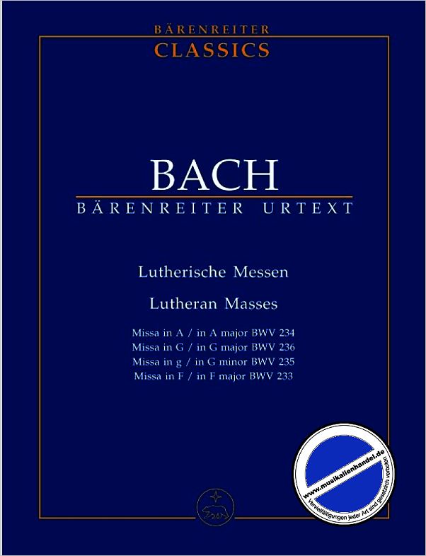Titelbild für BATP 266 - LUTHERISCHE MESSEN BWV 233 - 236