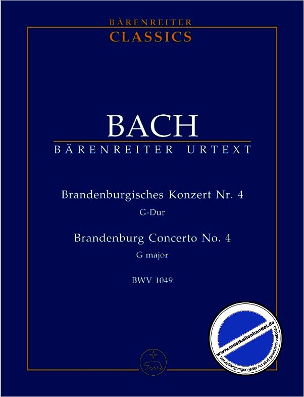 Titelbild für BATP 6 - BRANDENBURGISCHES KONZERT 4 G-DUR BWV 1049