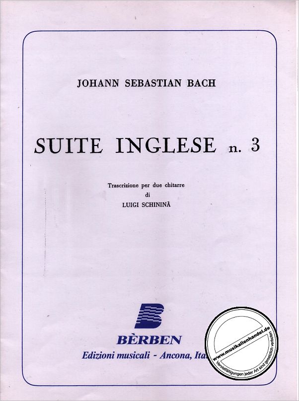 Titelbild für BE 1453 - ENGLISCHE SUITE 3 - SUITE INGLESE NR 3
