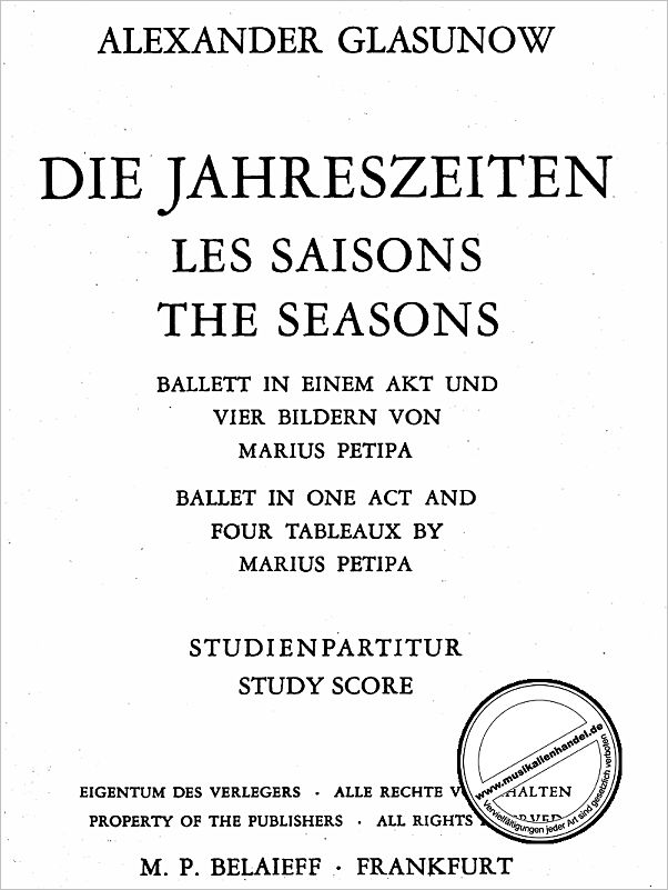 Titelbild für BEL 383 - LES SAISONS OP 67