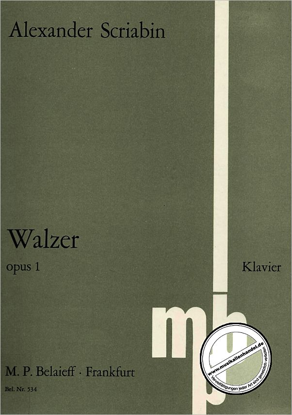 Titelbild für BEL 534 - WALZER OP 1