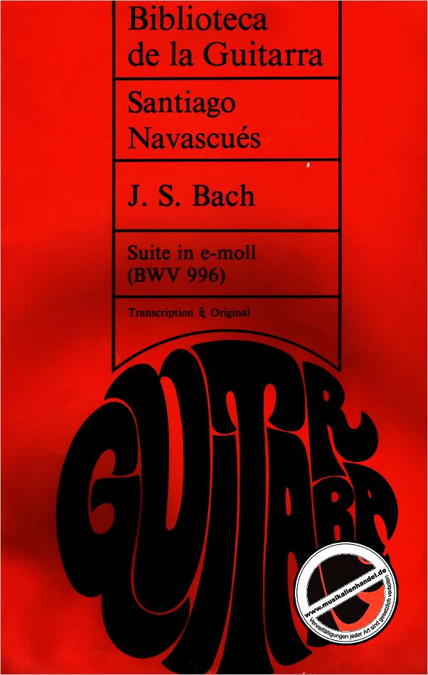 Titelbild für BG -B1-3 - SUITE E-MOLL BWV 996