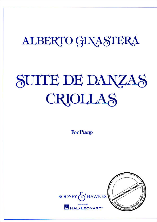 Titelbild für BH 0100252 - SUITE DE DANZAS CRIOLLAS OP 15