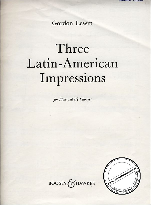 Titelbild für BH 3000094 - 3 LATIN AMERICAN IMPRESSIONS